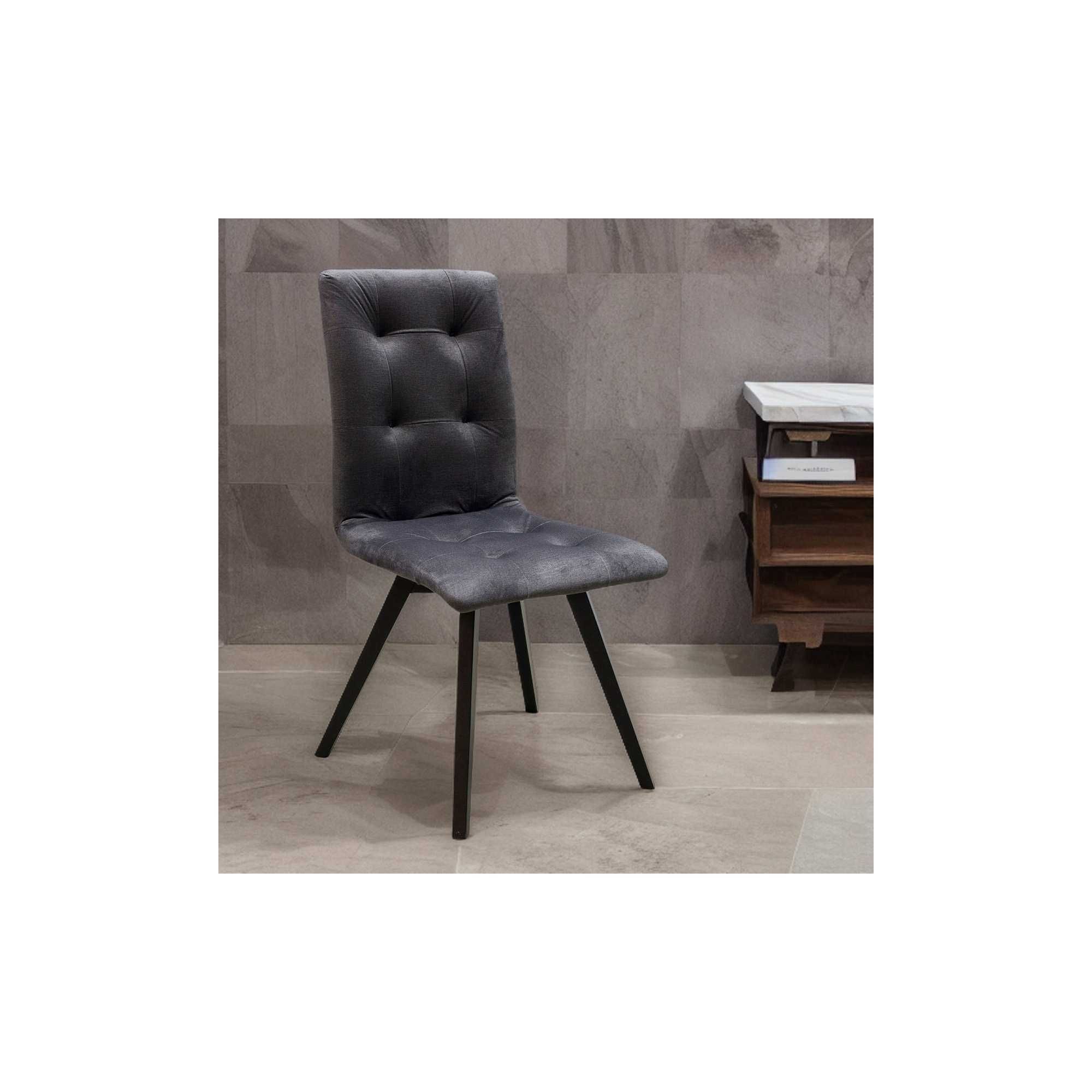 Piękne Wygodne krzesło K122 Edyta pikowane, nogi czarne