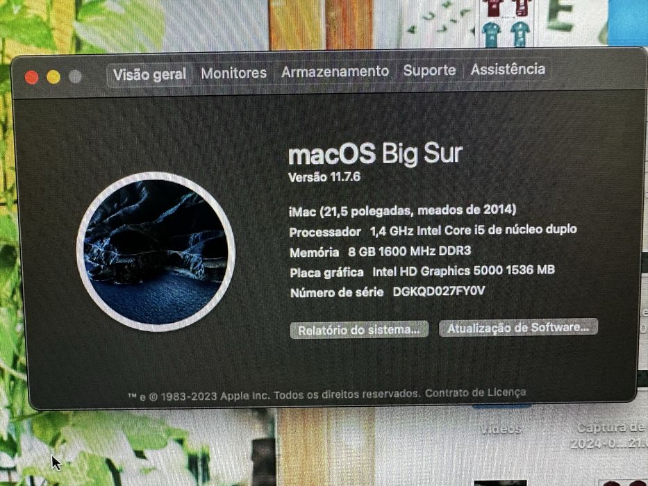 iMac 21.5”, mid2014, i5, 8GB RAM, 500GB SSD