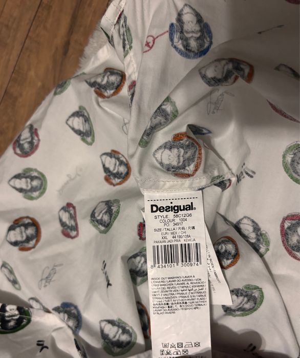 Biala koszula w małpki Desigual