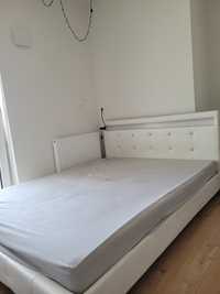 Białe łóżko LED 160×200