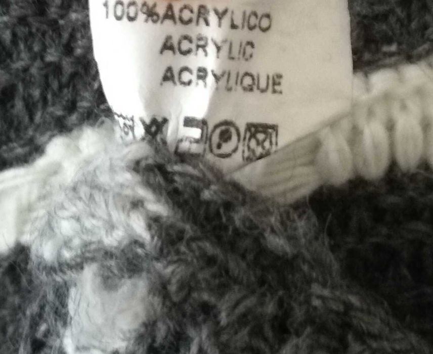 Sweter paski narzutka szary różowy