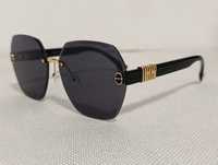 DIOR_damskie czarne okulary przeciwsłoneczne złote logo nowe filtr UV