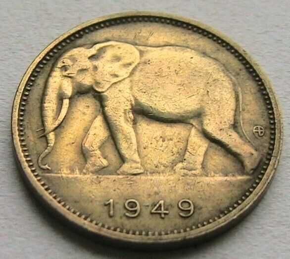 Бельгийское Конго 1 франк 1949 Слон