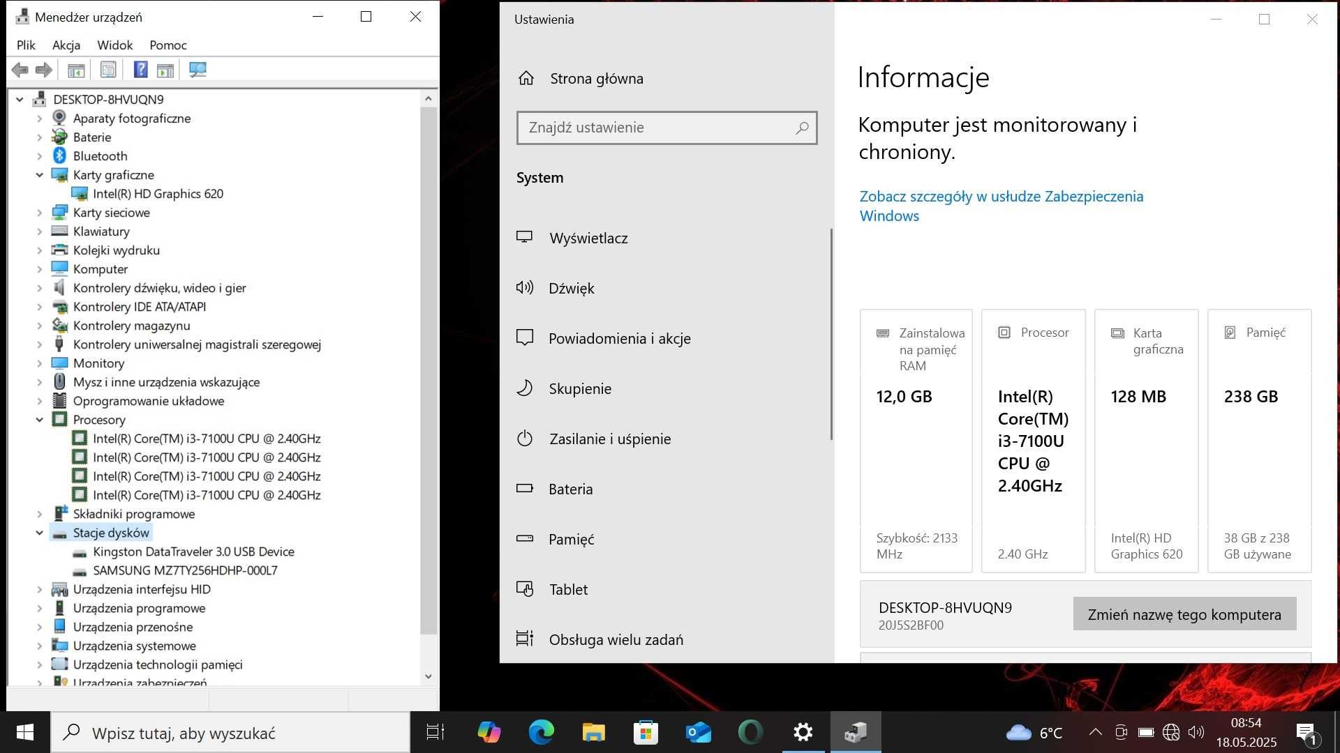 Biznesowy Lenovo ThinkPad L470 Intel i3-7th/12GbDDR/SSD/BateriaNOWA