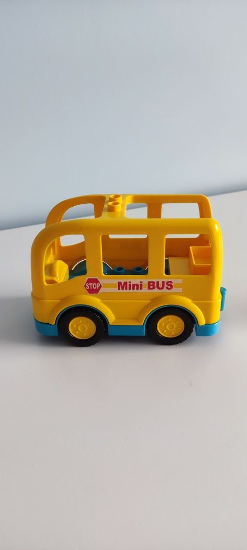 Mini autobus z kierowcą i pasażerem klocki pasują do LEGO Duplo
