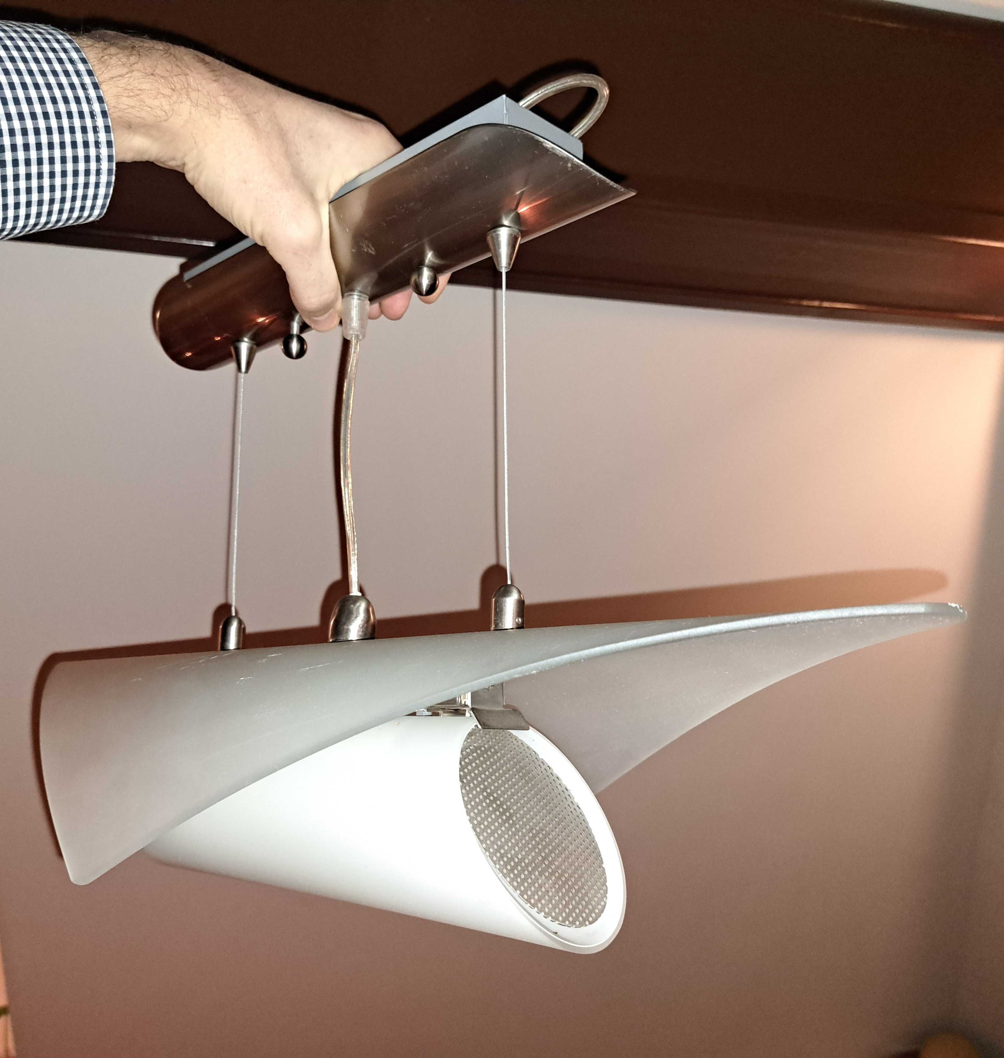 Lampa wisząca biała regulowana