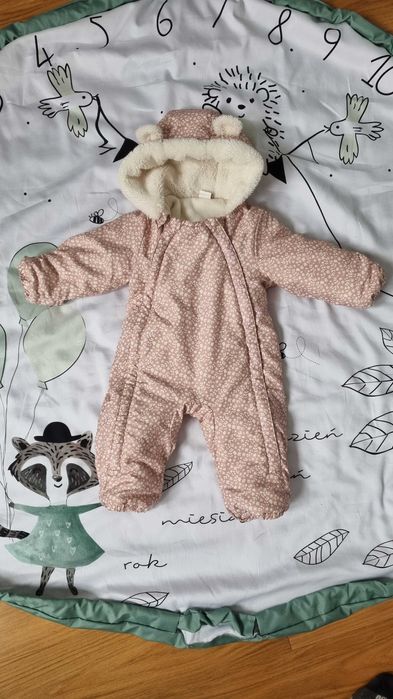 Kombinezon zimowy H&M r. 62 pudrowy róż