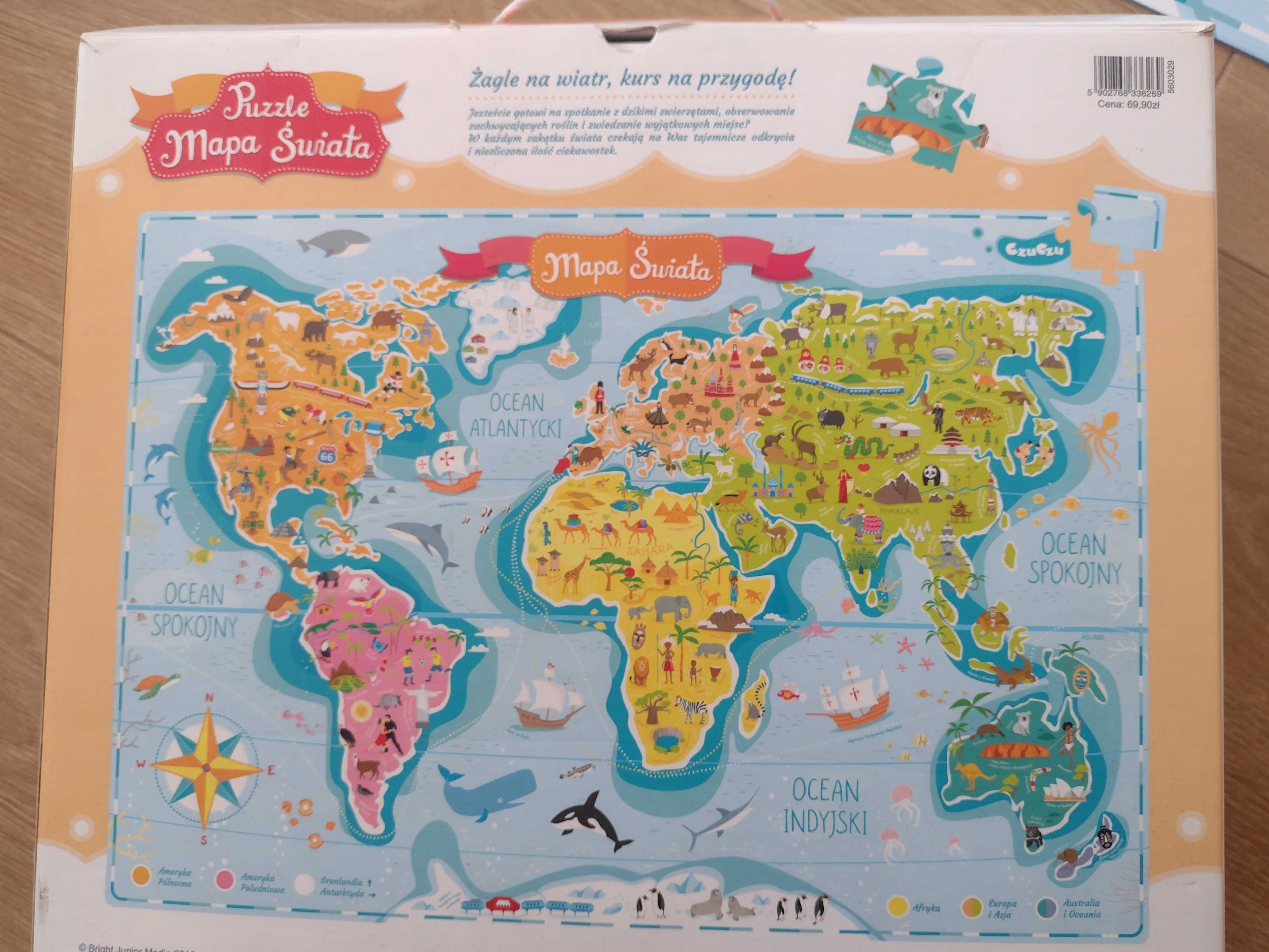 Puzzle mapa świata czu czu 167 elementów