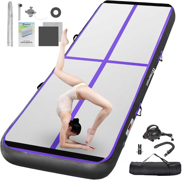Airtrack FBSPORT 3m pogrubiona mata gimnastyczna + pompka torba