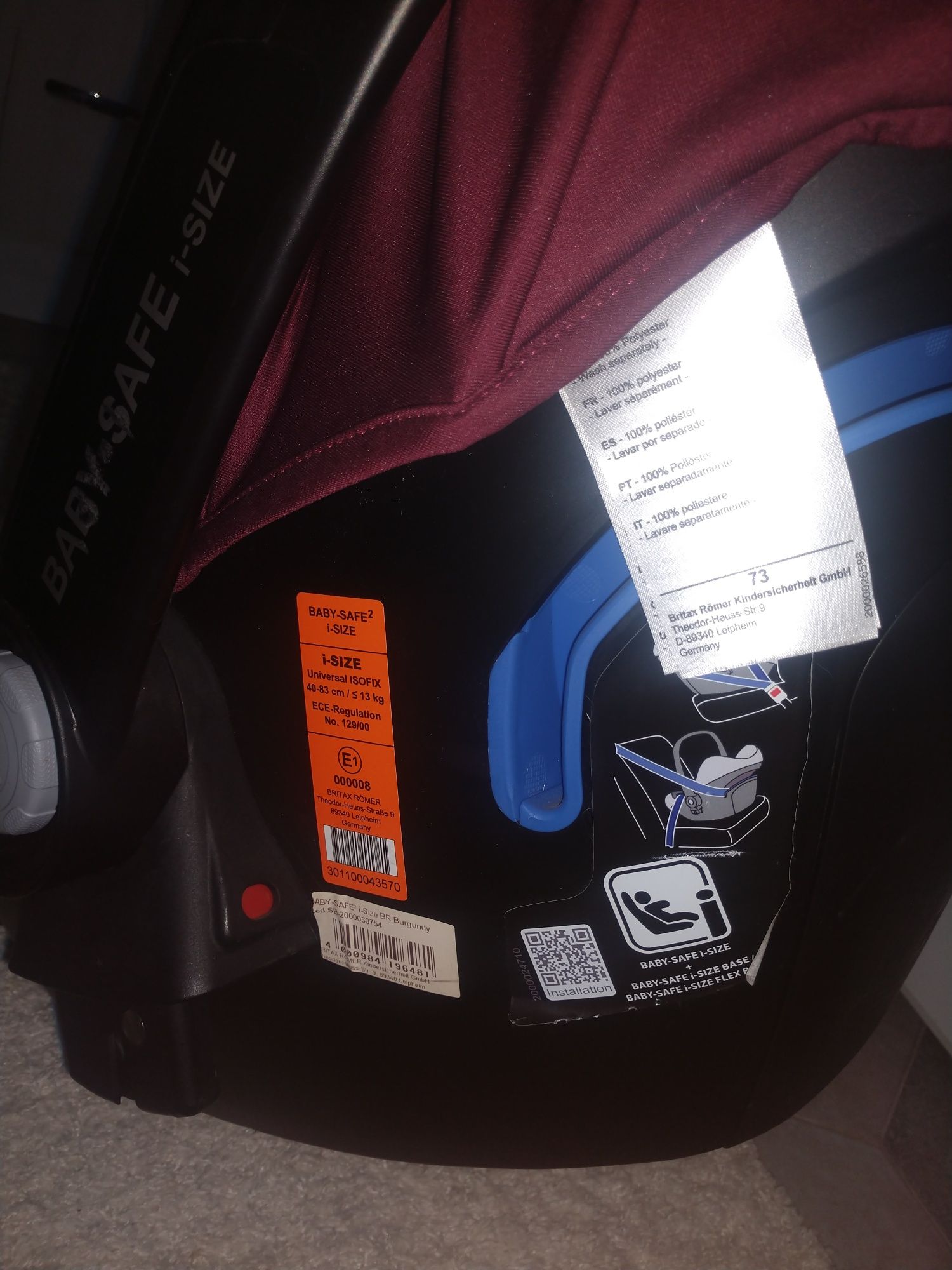 Britax romer baby-safe i-size 2 + база isofix + посилений вкладиш