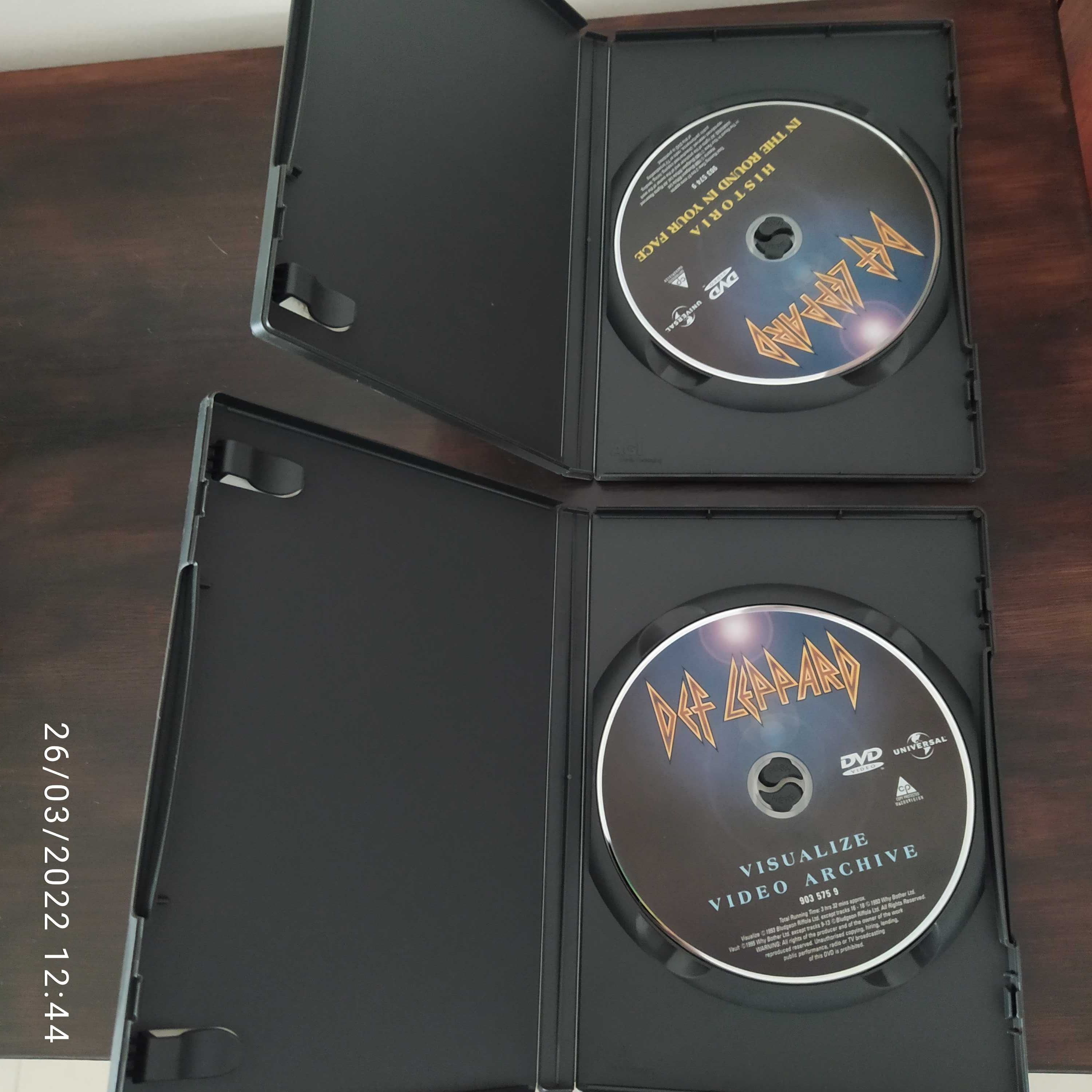 Lote 7 DVD's musicais AC/DC e Def Leppard