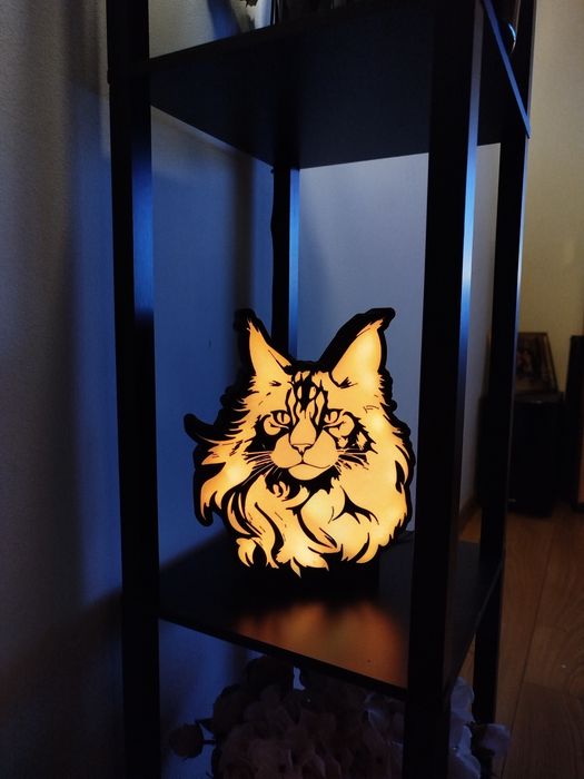 Lampa Kolor LED - Maine Coon - Neonki 3D