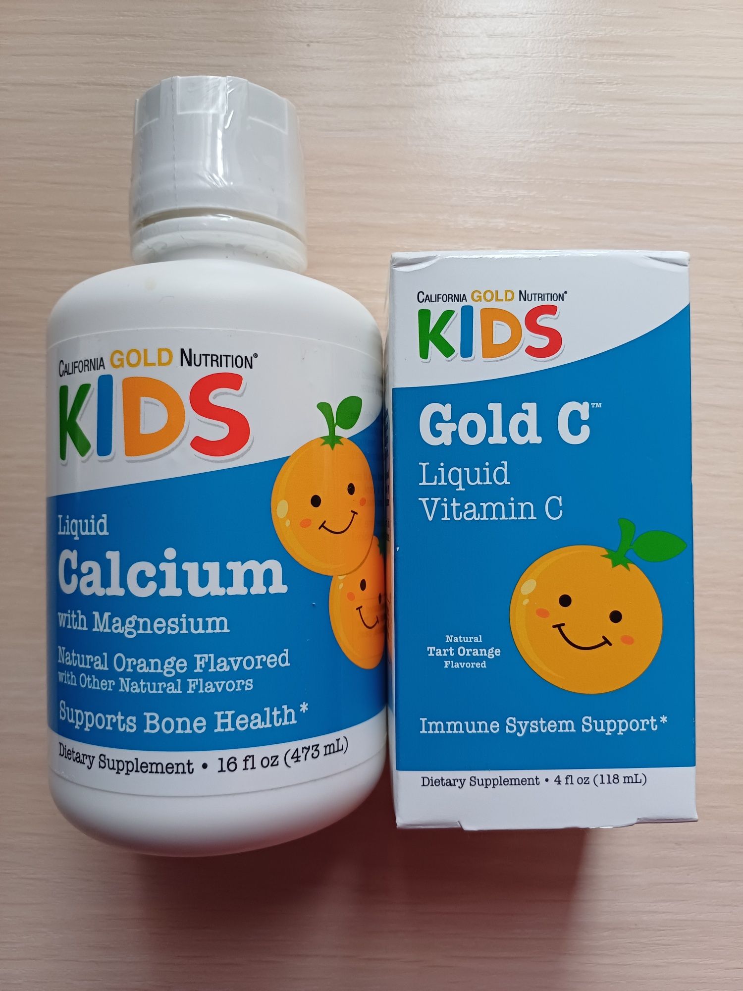Рідкий кальцій, магній, вітамін С для дітей, California Gold iHerb