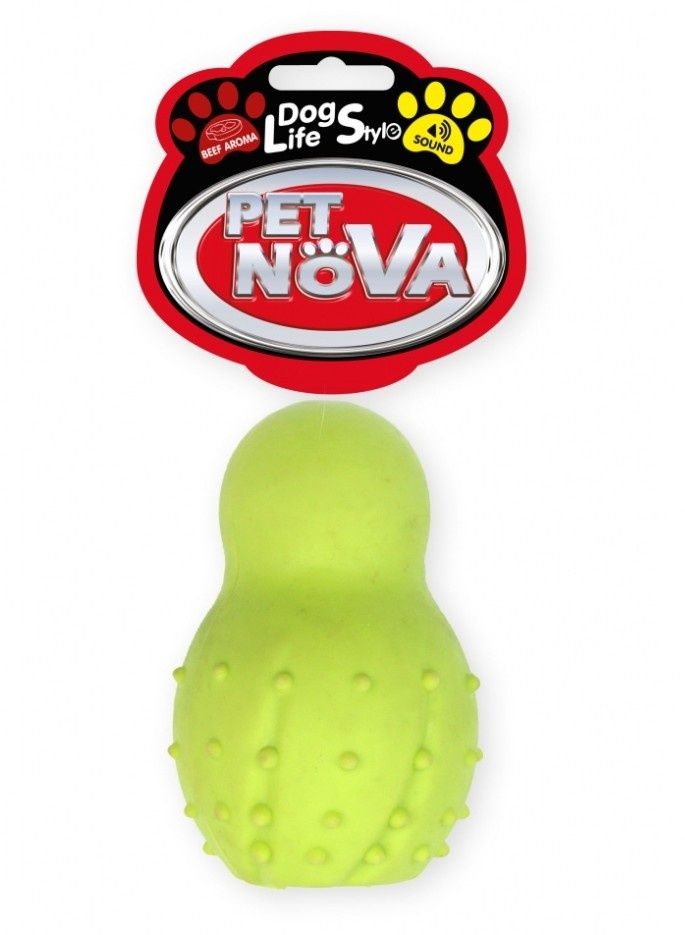 Zabawka  Jumper piłka z dzwonkiem  9,5cm , żółta, aromat wołowina