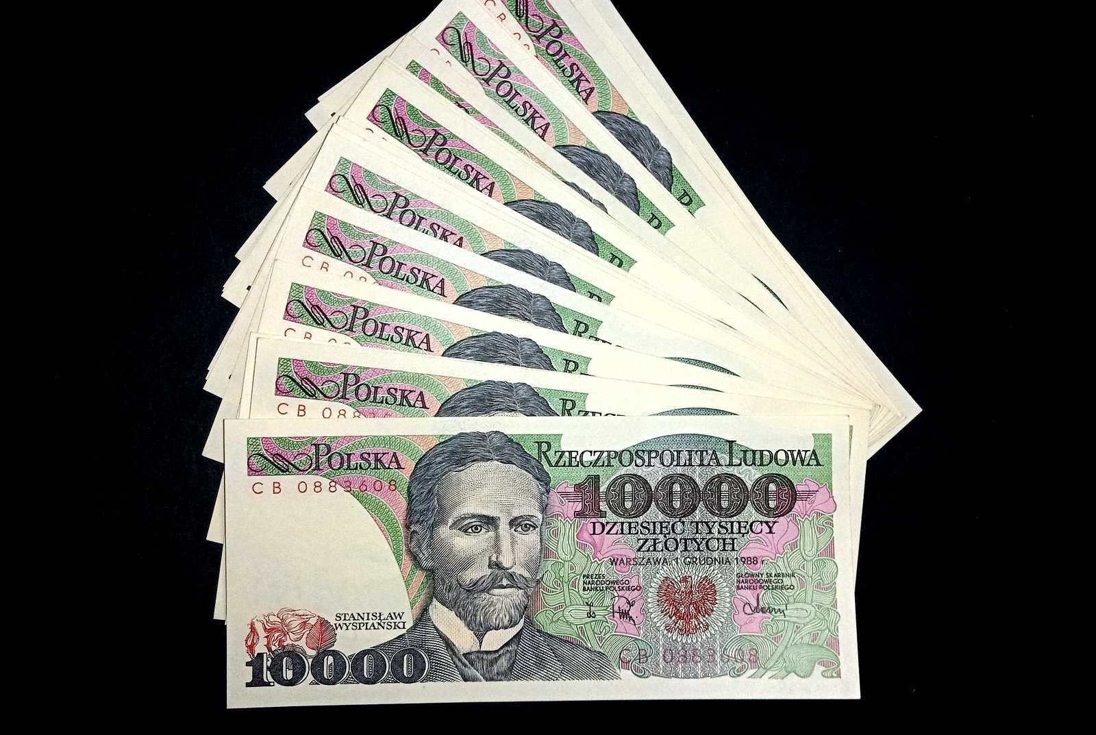 Banknot PRL 10000 zł 1988  CB  UNC  Bardzo Rzadka Seria