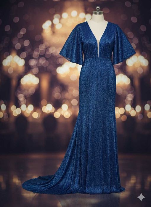 Olśniewająca dluga suknia w stylu glamour