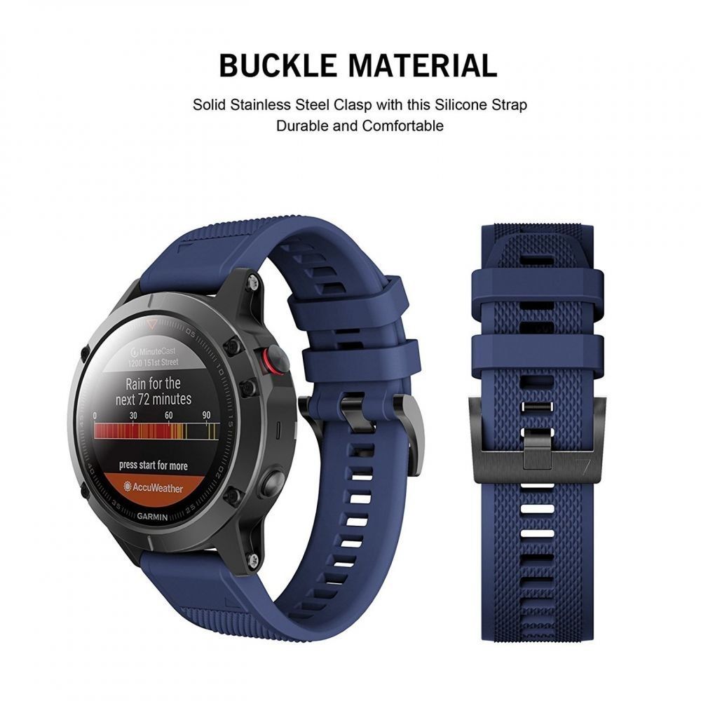 Pasek Smooth Do Garmin Fenix 5 / 6 / 6 Pro Navy Blue