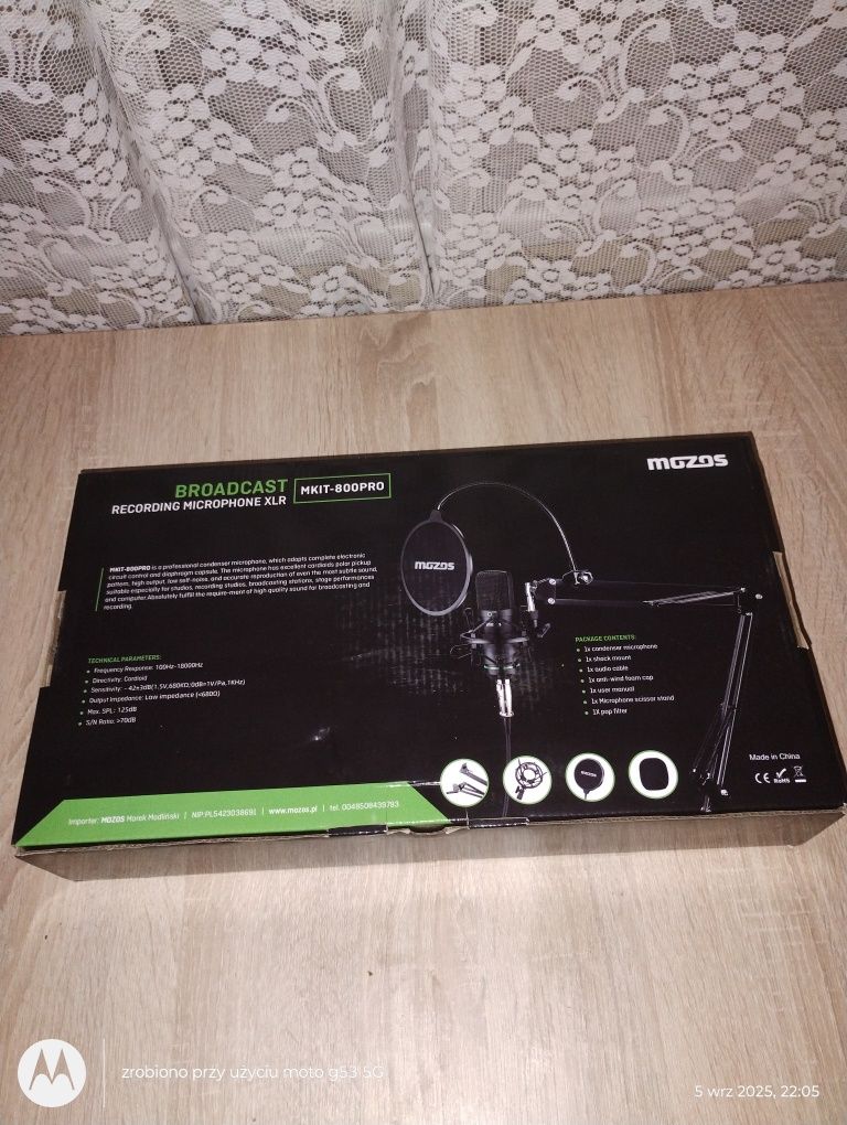 Mikrofon studyjny mozos xlr mkit 800 pro