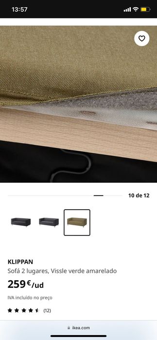 Sofa KLIPPAN 2 lugares Verde IKEA