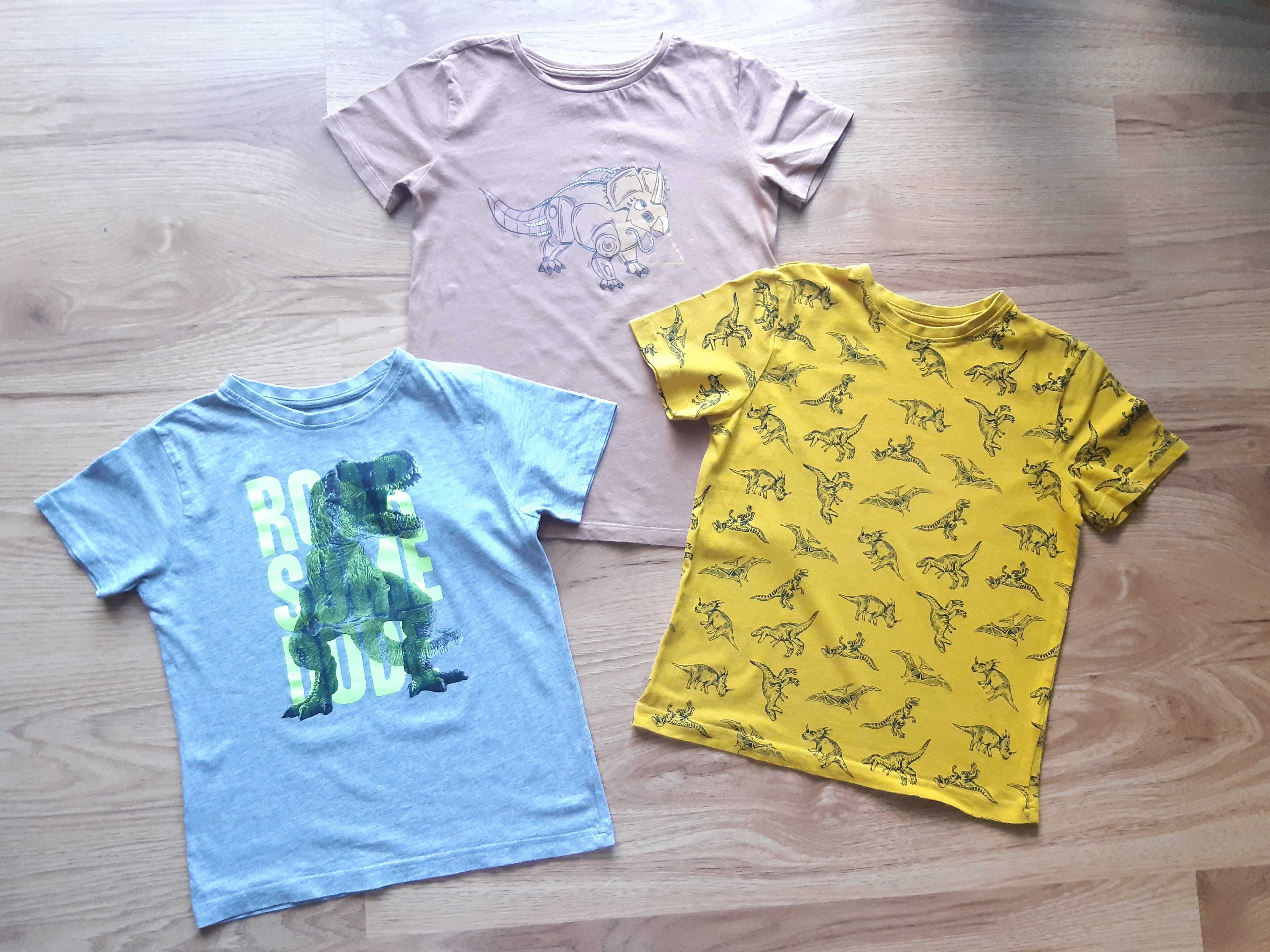 Koszulki t-shirty chłopięce 3 szt., rozm. 128 i 134