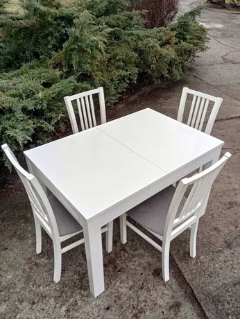 Stół rozkładany biały połysk  120x80 stoły biuro dom jadalnia salon