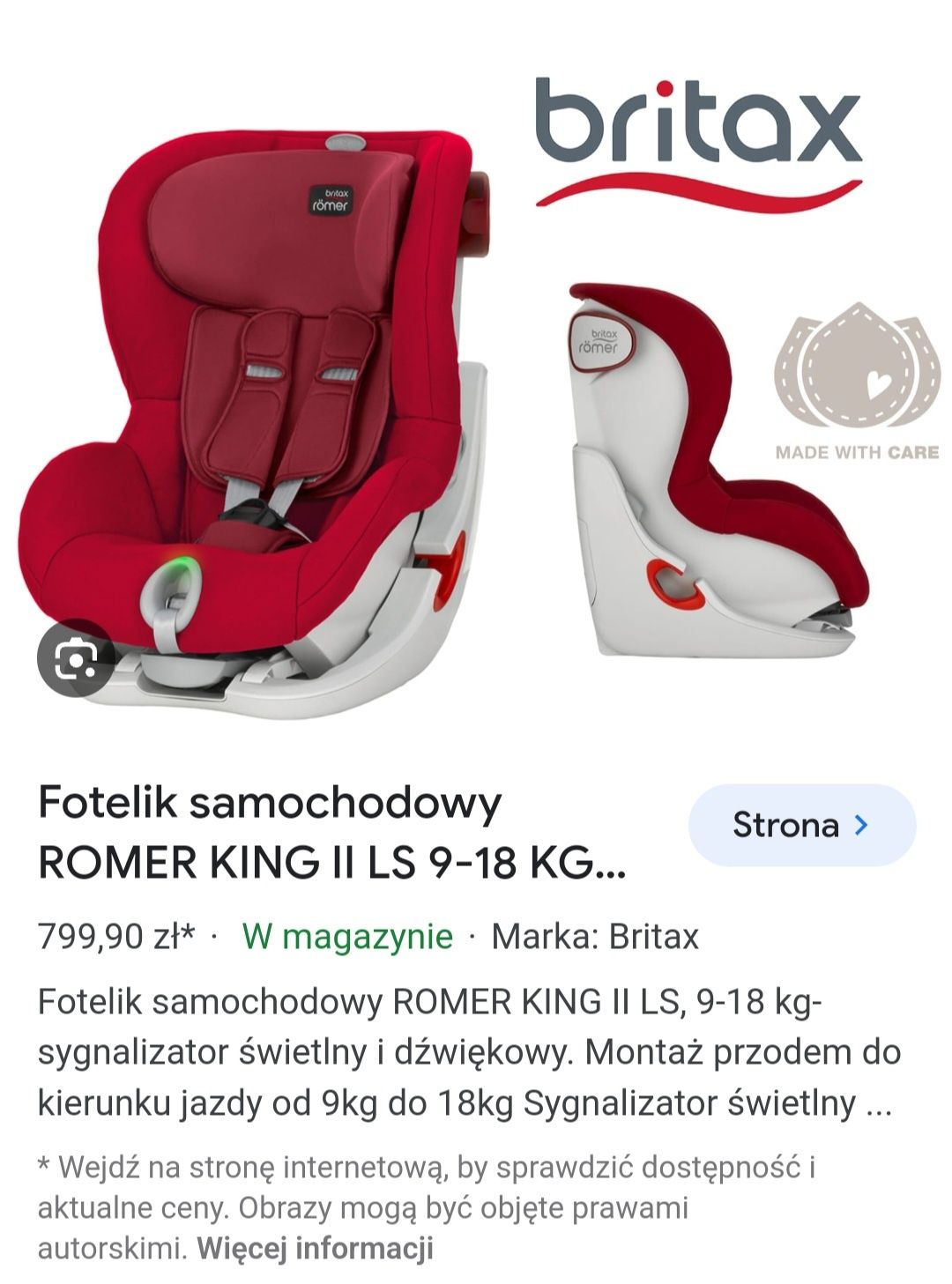 Fotekik samochodowy britax king II