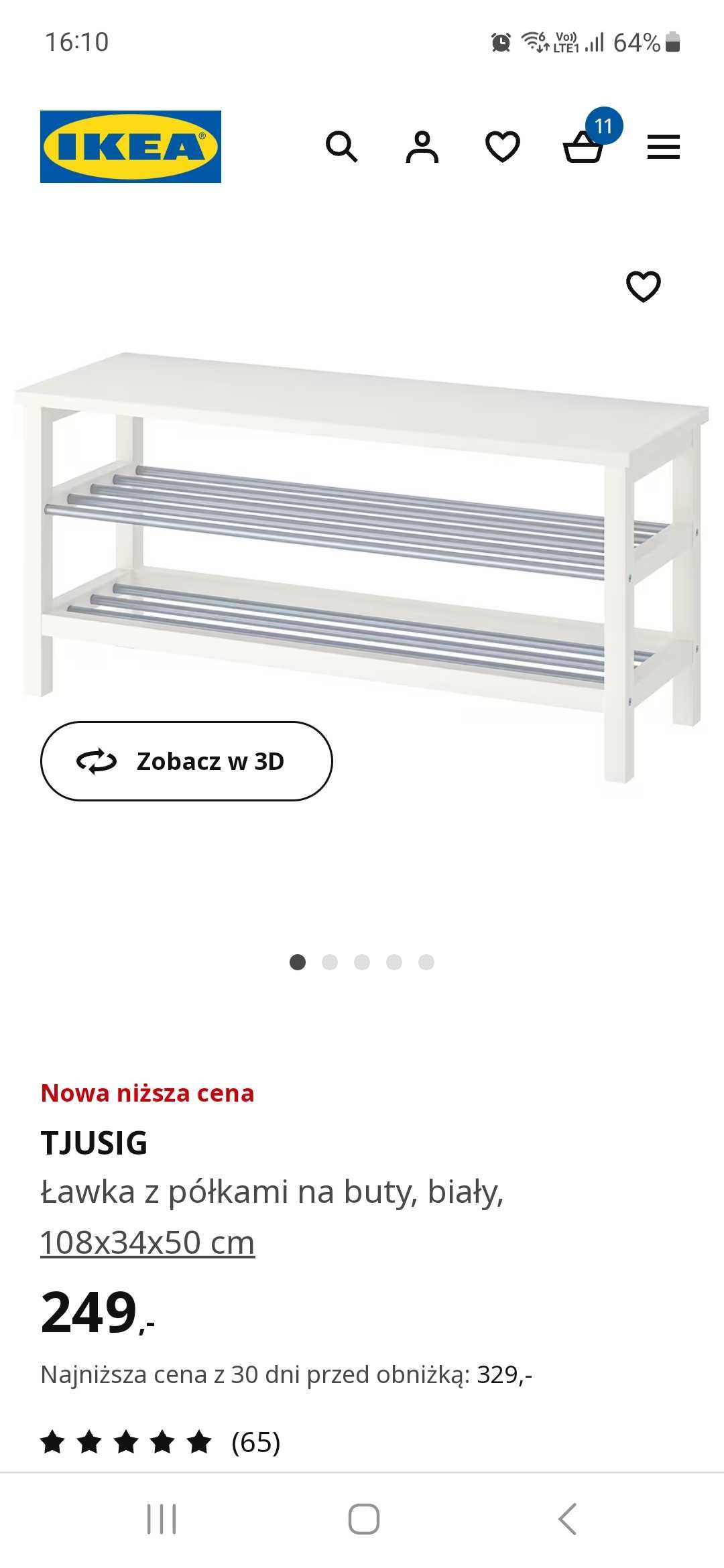 Ławka z półkami na buty Ikea