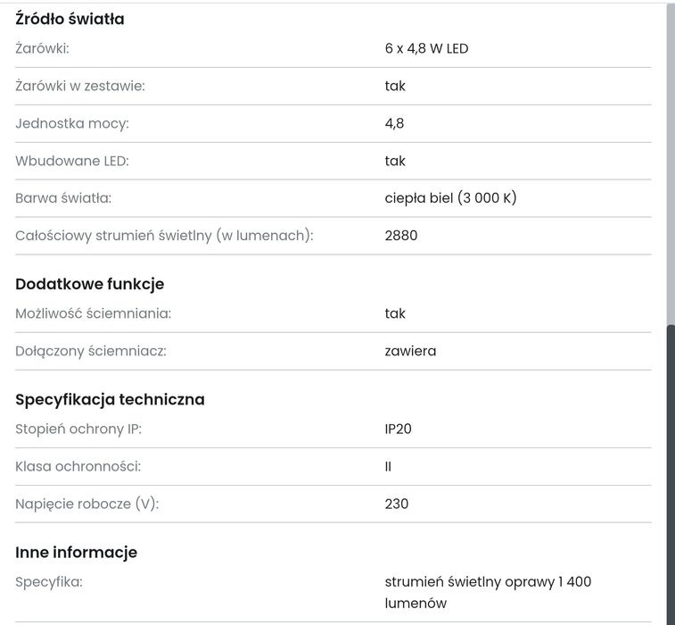 Lampa ledowa ze ściemniaczem nowa