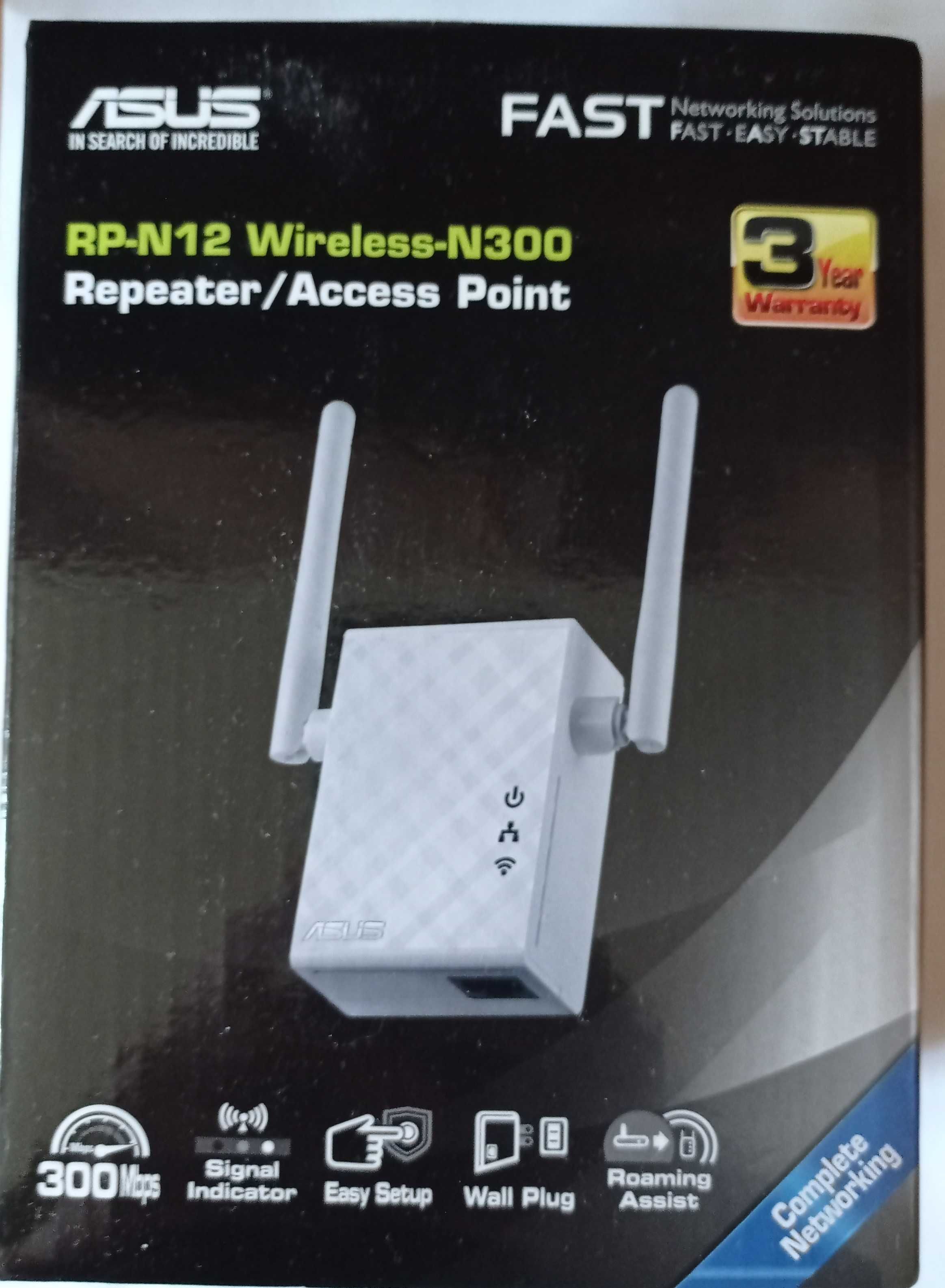 Wzmacniacz sygnału WIFI ASUS  RP-N12 Wireless N300.