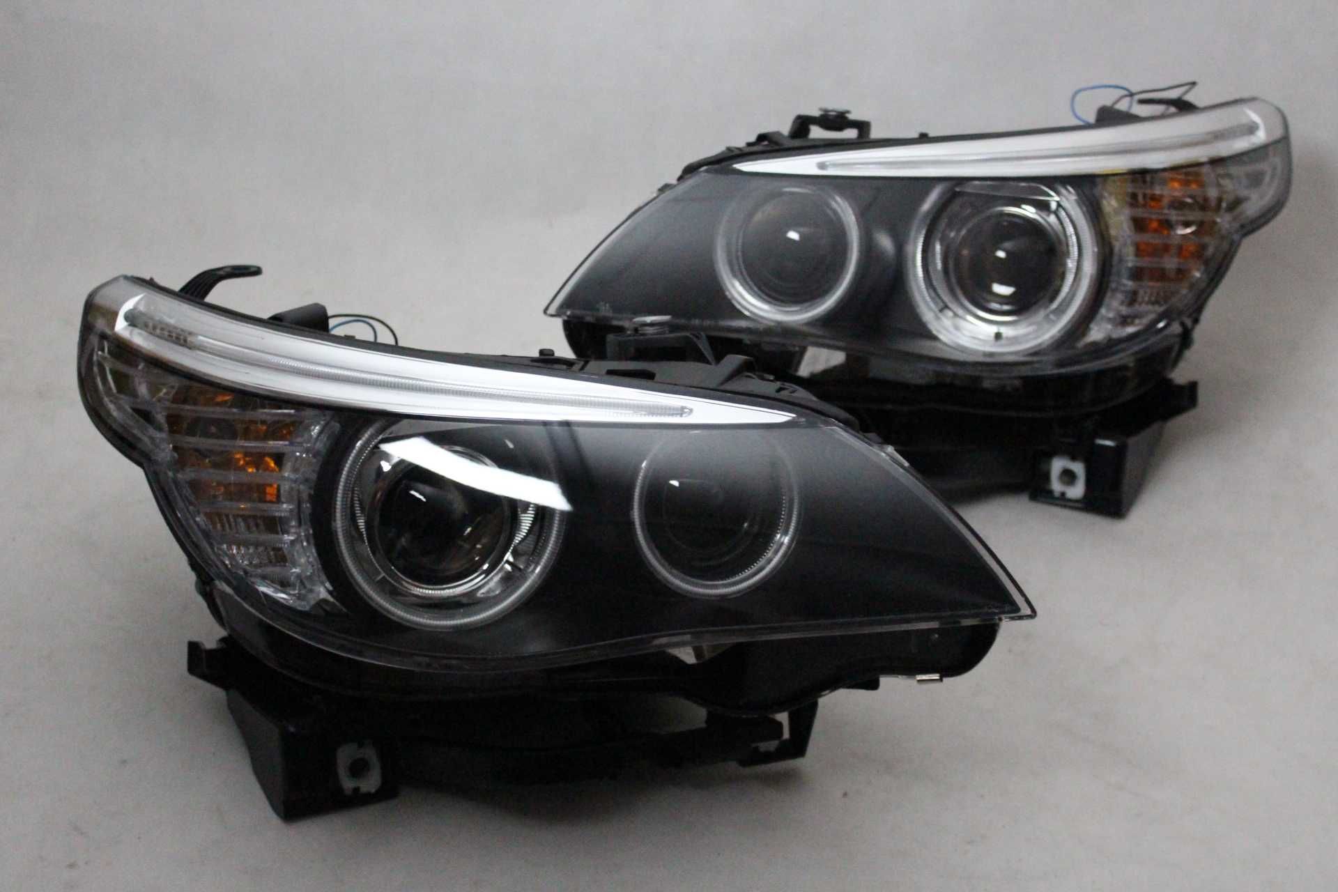 Lampy przednie przód BMW E60 E61 05-07 D1S XENON RINGI LED CCFL NOWE