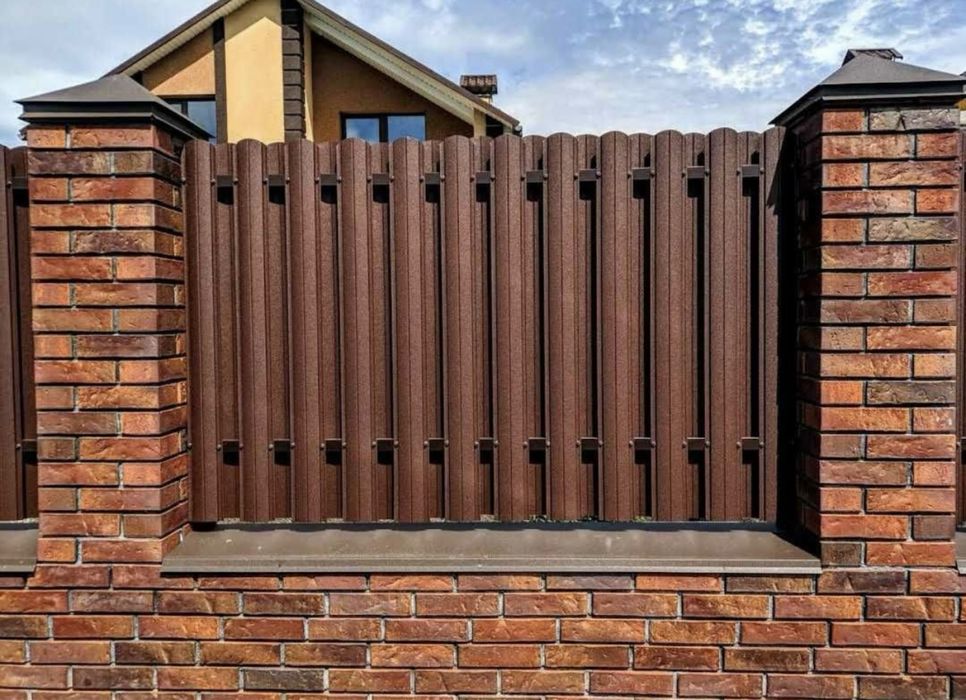 Металлический штакетник,штакетник, металеві штахети,євроштахети,забор.