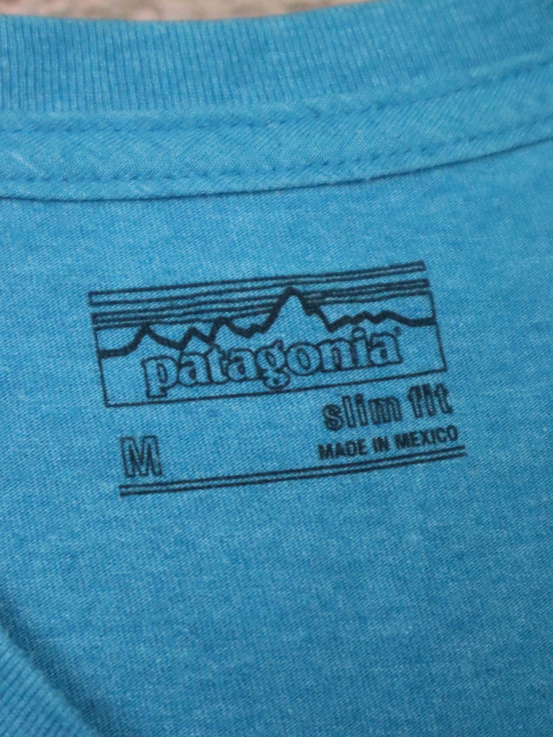 Patagonia Conquerors tshirt niebieska koszulka z krótkm rękawem