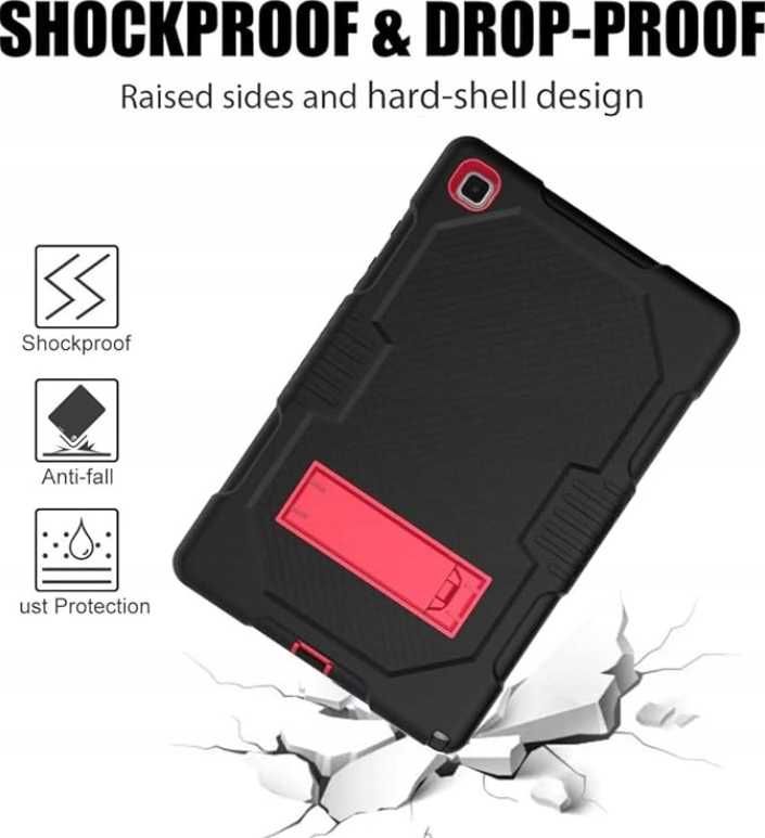 Etui Pancerne Tab A8 10.5 X200 czarno czerwone z podpórką