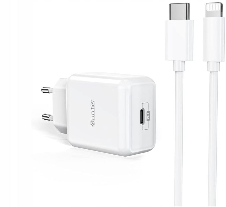 Quntis Szybka Ładowarka Iphone Usb C 3.0 Z 2M Kablem C Do Lightning