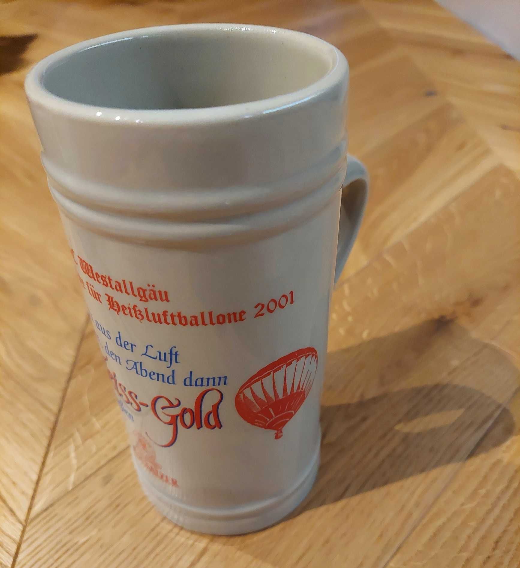 Kufel, szklanka do piwa, miodu 0,5l niemiecki Nowy Weiss gold