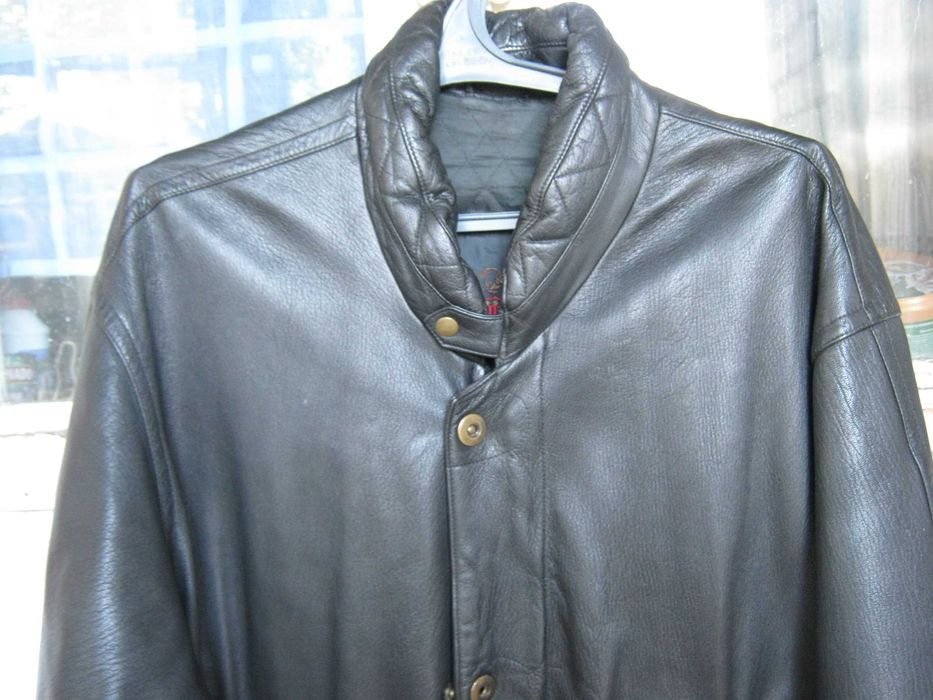 Куртка чоловіча натуральна шкіра, розмір 56 XXXL, чорна