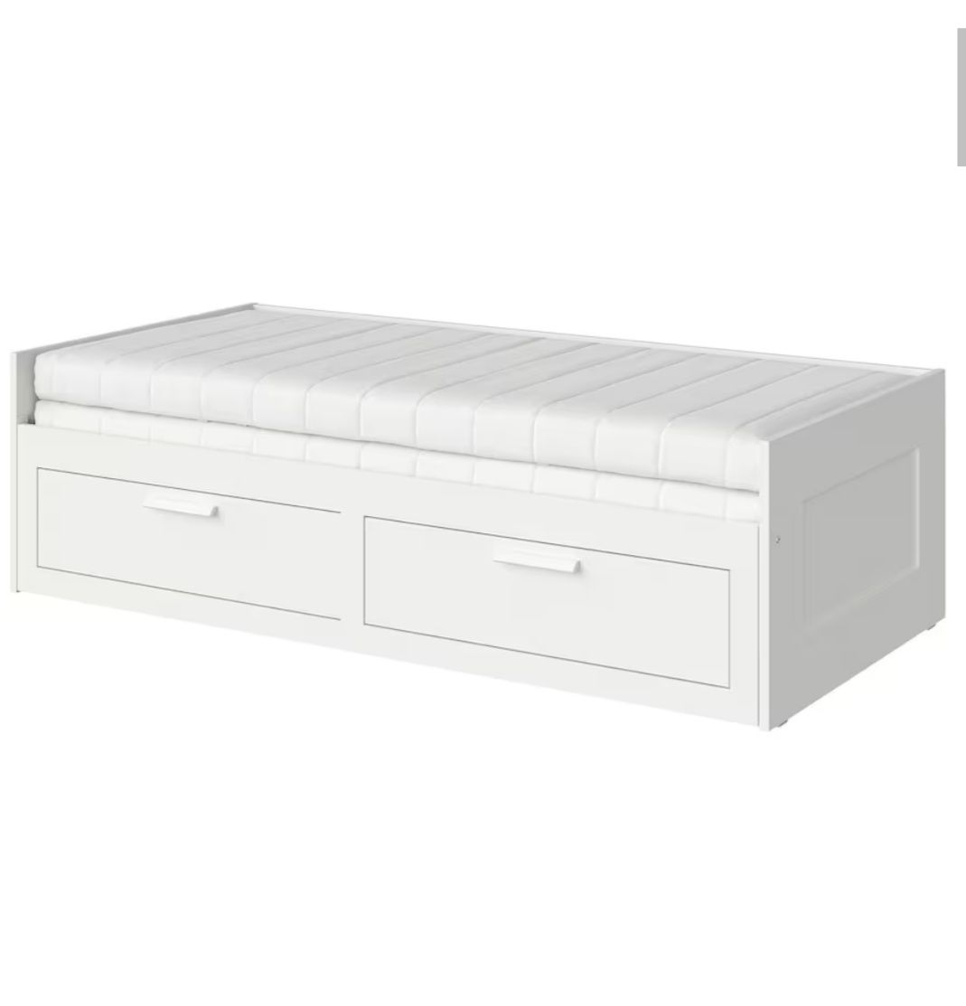 Łóżko leżanka rozkładane brimnes Ikea + 2 materace 80/160x200