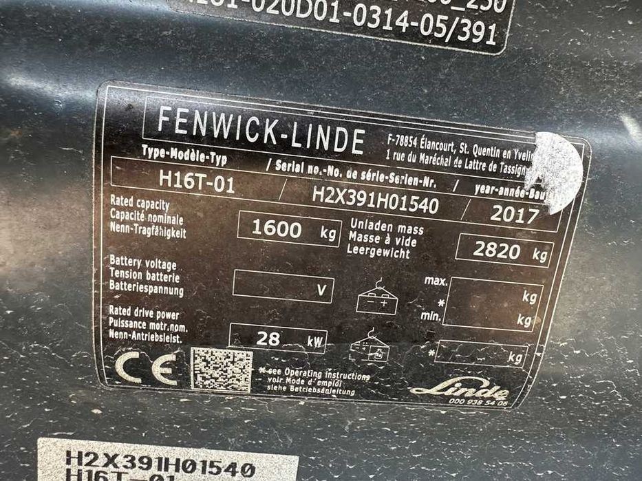 WÓZEK widłowy LINDE H16T ROK 2017 Triplex GAZ półkabina