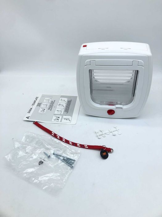 Kocia klapa Ferplast z mikrochipem 4w1 biała dla bezpieczeństwa kota