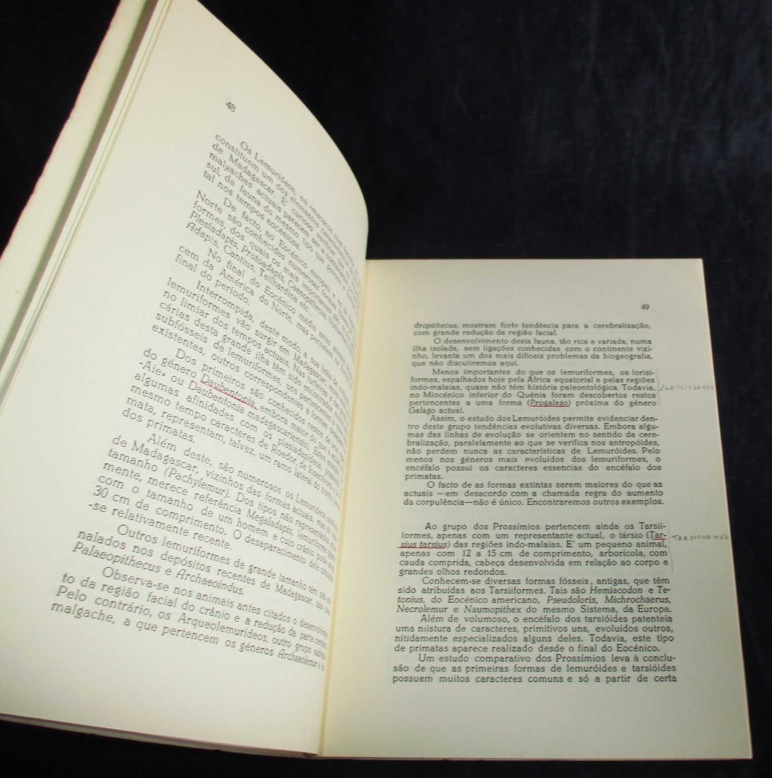 Livro A Paleontologia e a Origem do Homem Carlos Teixeira 1963