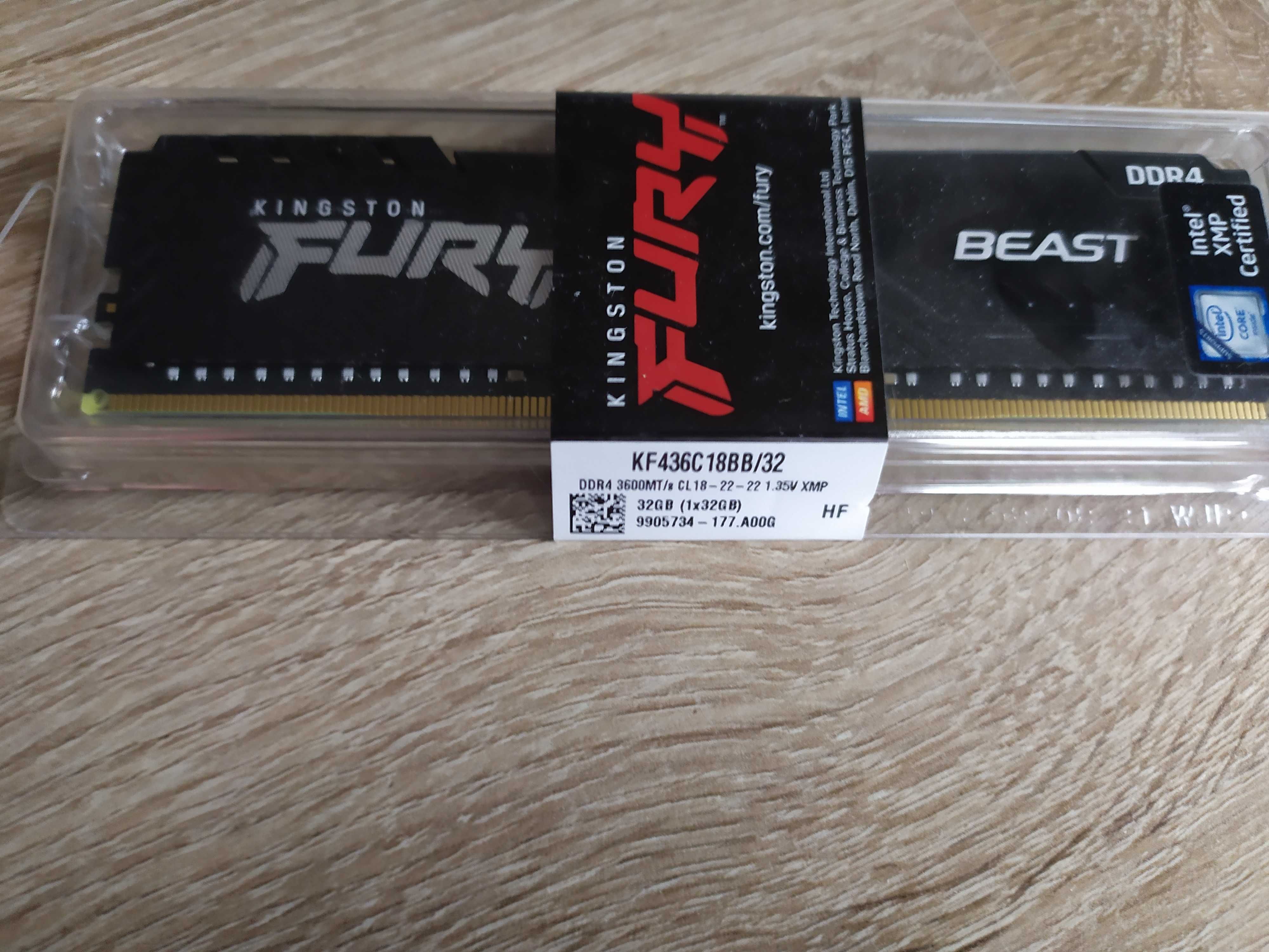 Kingston FURY 32GB (1x32GB) 3600MHz CL18 Beast Black nowa