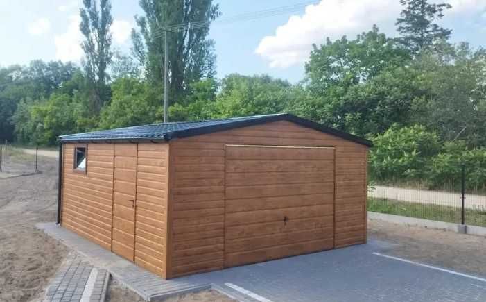 Garaż blaszany na budowę 3x5 4x5 Wzmocniony Trapez BLACHY-Producent