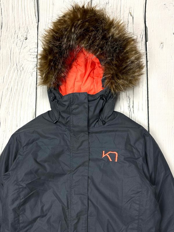 Kari Traa Gruba Kurtka Parka Zimowa Puchowa Damska Logowana r. M