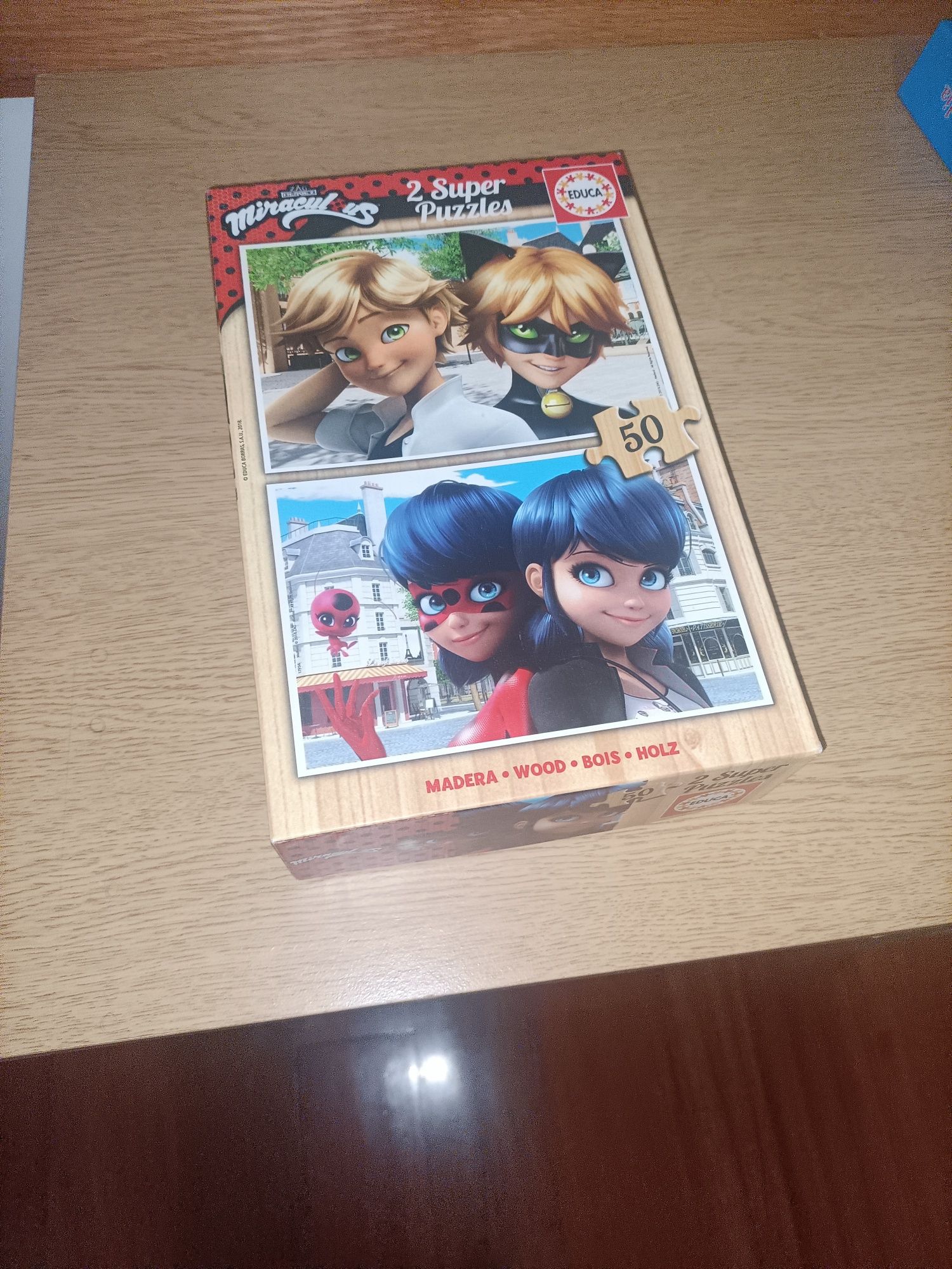 Puzzle Madeira 2x50 peças Ladybug