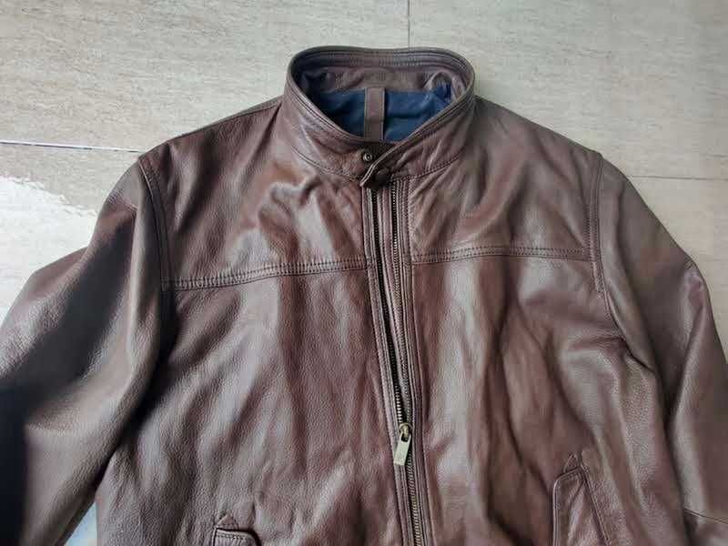 Massimo Dutti skórzana kurtka meska L/XL bomber skóra Chocolate LUXURY