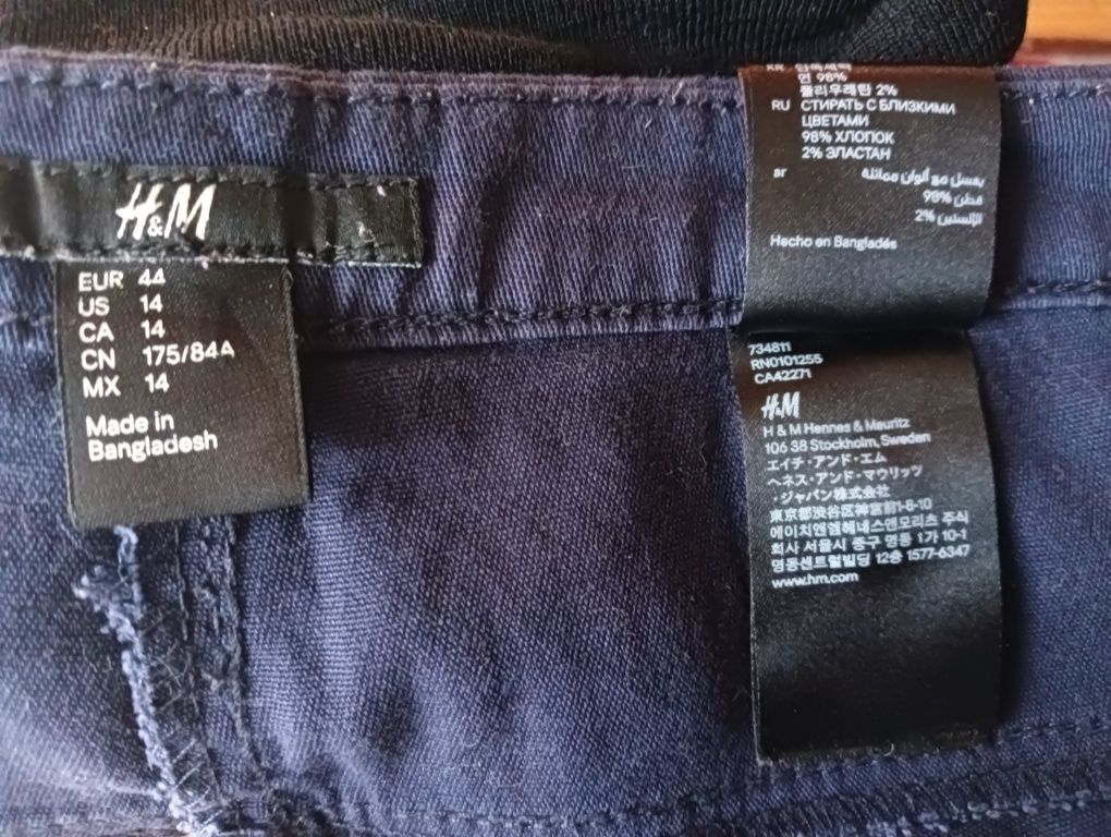 Damskie spodnie H&M L/XL/XXL bawełna elastan 40/42 rurki chinosy