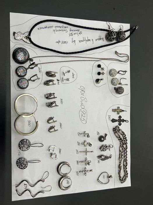 Срібні Сережки жіночі дитячі кулон хрестик