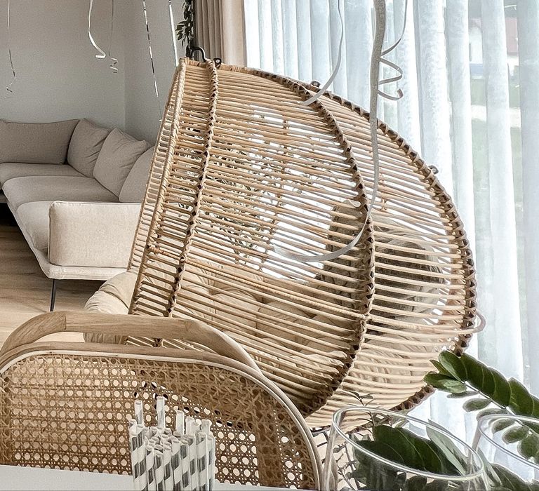 Huśtawka Fotel rattanowy stojący wiszący rattan boho swing
