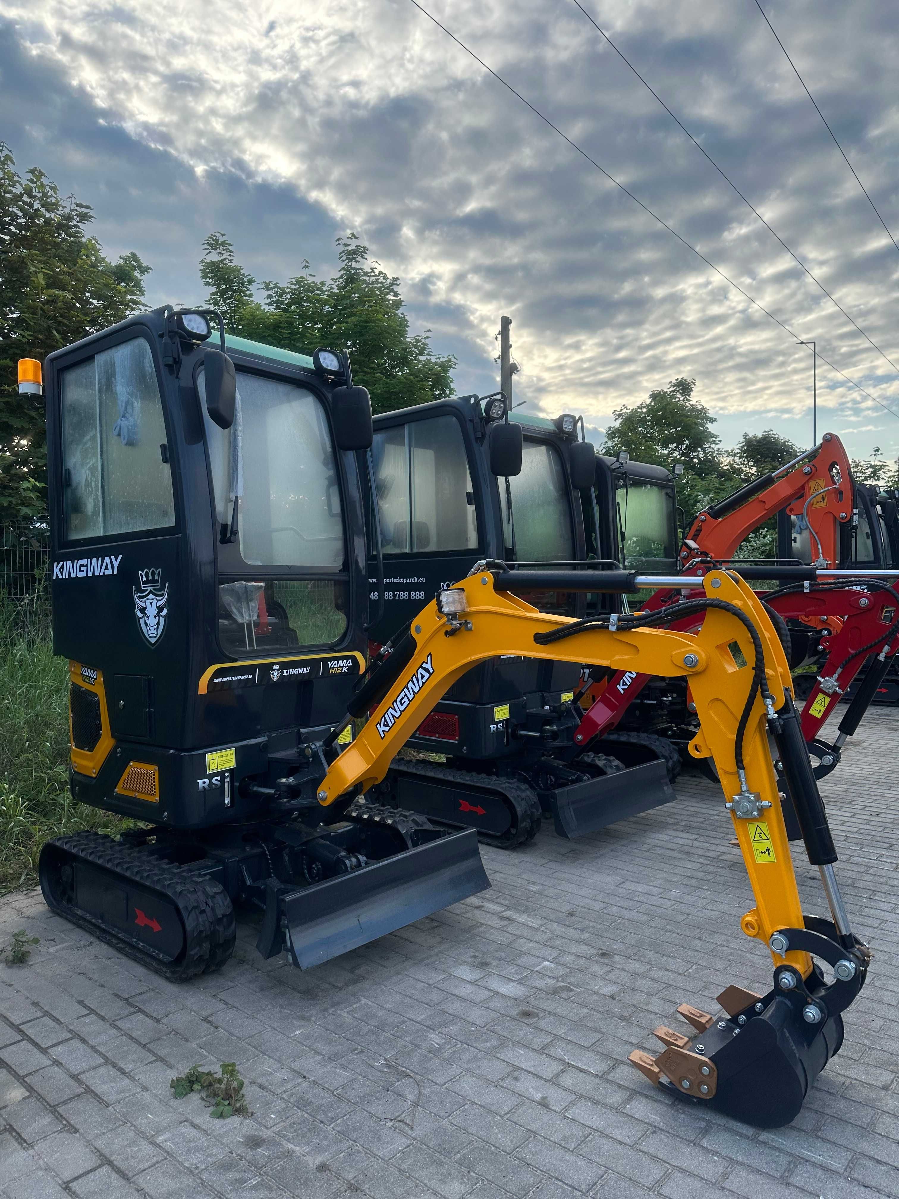 NOWA Minikoparka Kingway Yama R10K JOISTICKI Ramię SKR 3 ŁYŻKI 1200kg