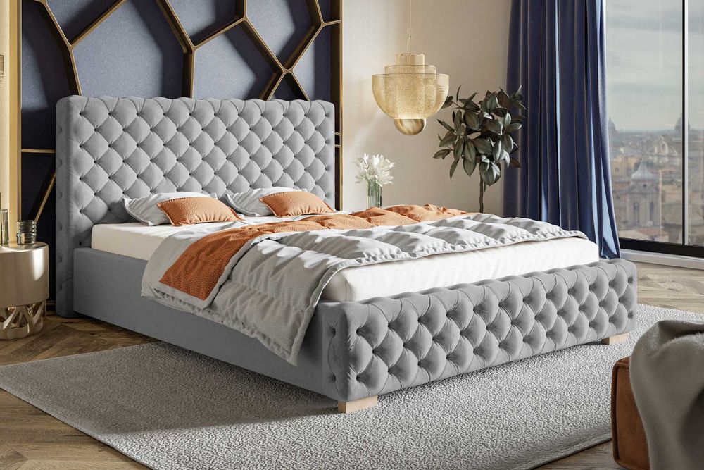 Łóżko chesterfield tapicerowane 140x200 / 160x200 / 180x200 Adora